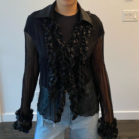 Sheer ruffle blouse - Picture 2 of 8